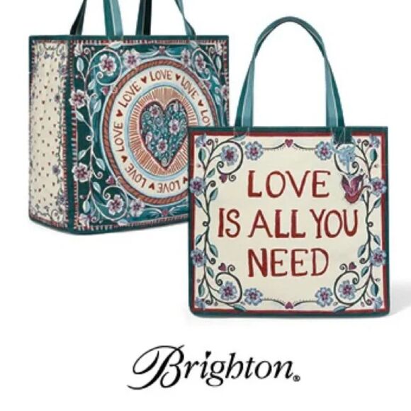 Brighton Bella Tile Tote Bag ‘Believe In Love’ NWT - Picture 2 of 13